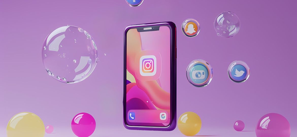 realistic-phone-studio-social-media-concept