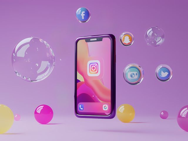 realistic-phone-studio-social-media-concept