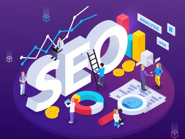 SEO Analysis Isometric Composition